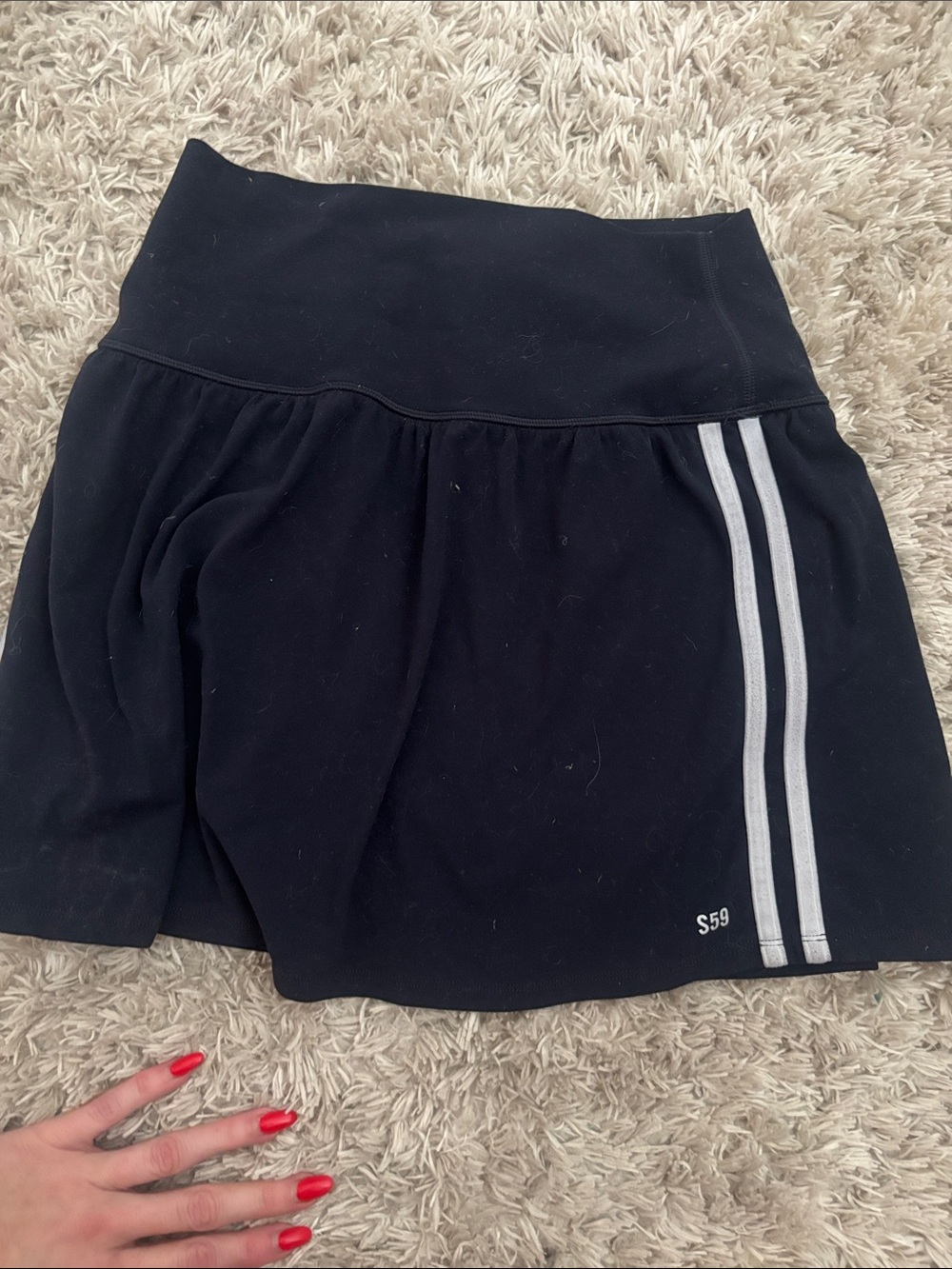 Splits59 Black Skort with White Side Stripes